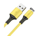 Centaurus 1m Type-C 8Pin 3A Fast Charging Data Transmission Cable Cord for iPhone Android-Yellow for iPhone
