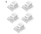 Centaurus 5Pcs Cable Winder Clip Anti-winding Universal Self-Adhesive Desk Data Securing Cable Storage Buckle for Office-White 1