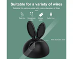 Centaurus 3Pcs/Set Cable Holder Creative Cartoon Rabbit Ear Shape Silicone Self-adhesive Wire Cord Organizer Clip for Office-Black