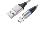 Centaurus 3A Magnetic Micro USB Cable Magnet Plug Type C Charge 2 In 1 Charging Cord Wire-Silver with 8Pin Cable