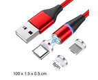 Centaurus 3A Magnetic Micro USB Cable Magnet Plug Type C Charge 2 In 1 Charging Cord Wire-Blue with Type-C Cable