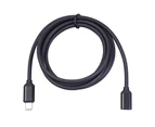 Centaurus Extension Cable USB 2.0 High Speed 3A Type-C Male to Female Data Charging Extender Cord for Laptop-Black 1.5M