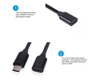 Centaurus Extension Cable USB 2.0 High Speed 3A Type-C Male to Female Data Charging Extender Cord for Laptop-Black 1M