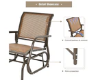 Costway Rocking Glider Chair Outdoor Furniture Patio Rocker Armchair Garden Chairs Lounge Porch Backyard Brown