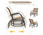 Costway Rocking Glider Chair Outdoor Furniture Patio Rocker Armchair Garden Chairs Lounge Porch Backyard Brown