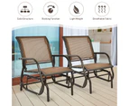 Costway Rocking Glider Chair Outdoor Furniture Patio Rocker Armchair Garden Chairs Lounge Porch Backyard Brown