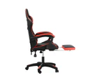 Oikiture Gaming Office Chair Massage Racing Recliner Computer Work Armrest Seat - Black&Red