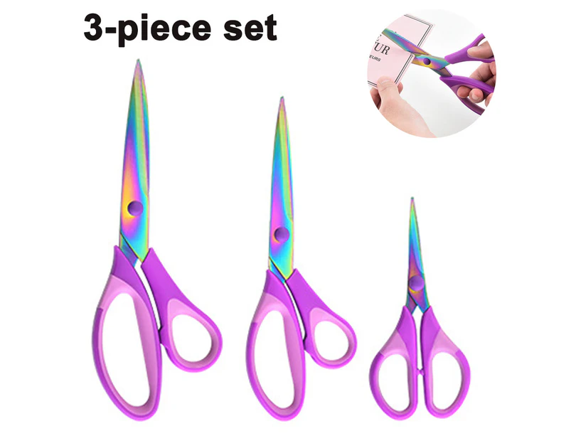 Titanium Scissors Set For Sewing, Arts, Crafts, Office - Pink Purple