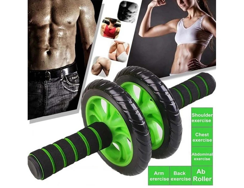 Fulllucky Exercise Equipment Roller Abdominal Muscle Workout Fitness Gym Home Train Tool-Black + Green