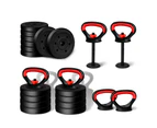 BLACK LORD Kettlebell Set 20kg Adjustable Weight Lifting Dumbbell Push Up Gym