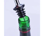 2Pcs Stainless Steel Liquor Oil Wine Bottle Pourer Dispenser Cap Spout Stopper-Silver Black