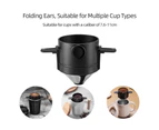 2Pcs Coffee Filter Paperless Double-layer Stainless Steel Foldable Tea Filter Cup for Home-Black