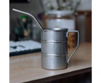 400ml Beer Mug Rust-resistant Anti-slid Handle Stainless Steel Creative Gasoline Can Shape Water Cup for Home-Silver