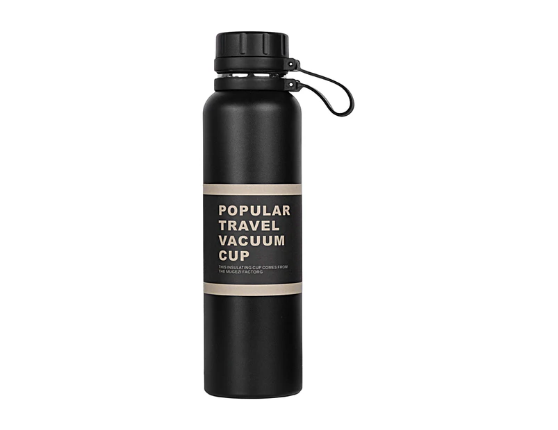 650/850/1100ML Vacuum Cup Large Capacity Leak-Proof Stainless Steel Thermal Insulation Drink Flask Household Supplies-Black