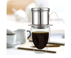 Stainless Steel Vietnamese Coffee Filter Cup Drip Maker Infuser Pot with Handle
