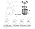 Stainless Steel Vietnamese Coffee Filter Cup Drip Maker Infuser Pot with Handle