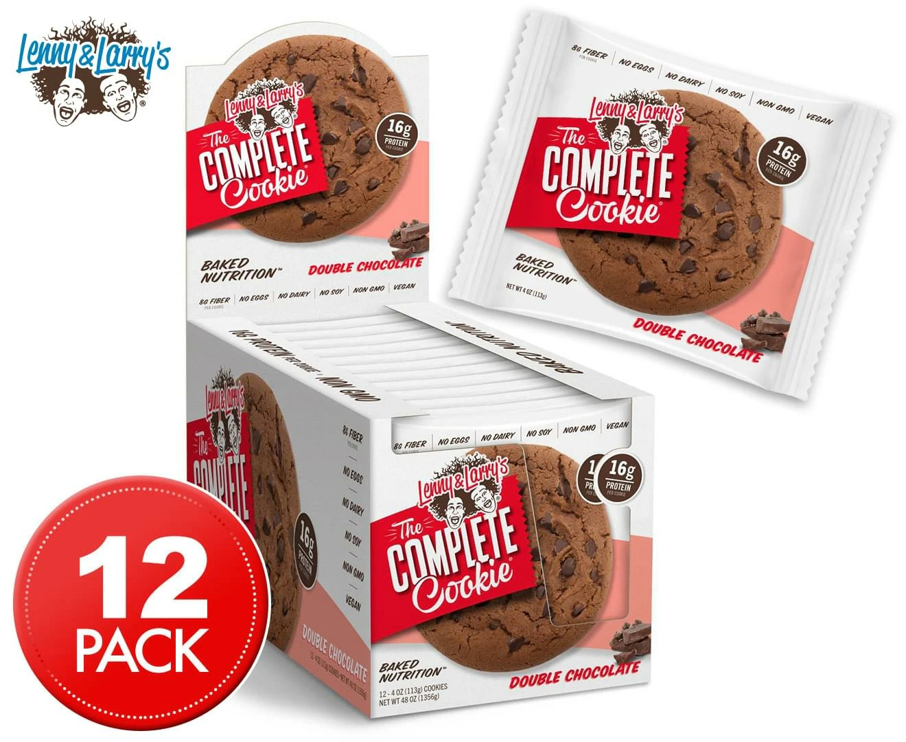 Lenny & Larry Jumbo Cookies Box Double Choc 12x113g