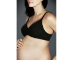 Berlei Womens Barely There Wirefree Wire Free Maternity Bra Black White Cotton - Black