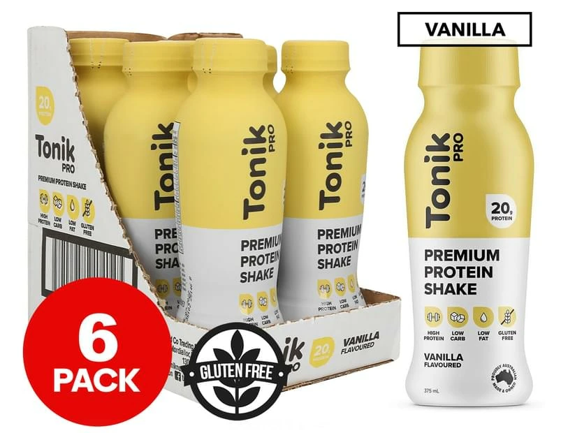 Tonik Pro Premium RTD Protein Shake Box 6x375mL - Vanilla