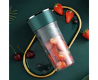 350ml Portable Juicer with Two Blades USB Charging Smoothie Blender Machine Mini Food Processor Food-Grade Electric Juicer  Kitchen Supplies - Green B