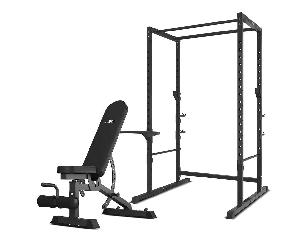 LSG GBH-300 Power Rack + GBN-006 14-Level FID Exercise Bench