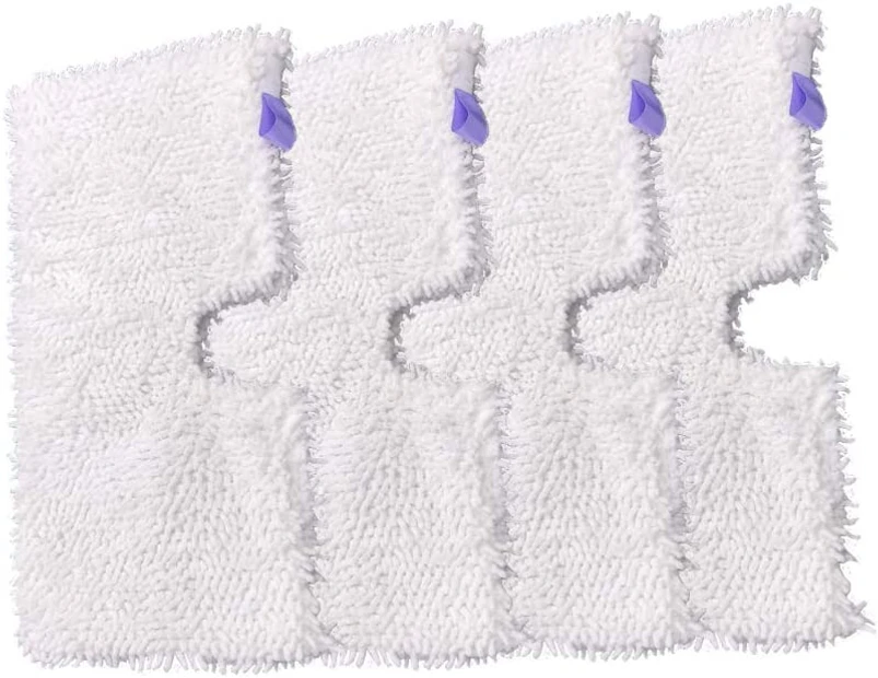 4 Parts Household Microfiber Replacement Cleaning Pads For S3500 S3550 S3901 S3601 S3501 Series Shark Steam Pocket Mops，White