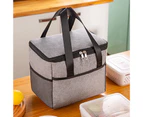 Insulation Bag Large Capacity Waterproof Long Lasting Cooler Thermal Bag Multipurpose Double Handle Lunch Box Bag for Outdoor-Grey