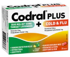 Codral Plus DuoRelief Sore Throat Lozenges 16pk + Cold & Flu 20 Tabs