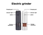 Electric Salt And Pepper Grinder Set - Usb Rechargeable, Led Lights, Automatic Pepper And Salt Mill Grinder Set Refillable-White+Black