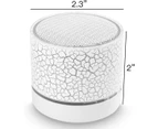 Portable Wireless Mini Bluetooth Speaker,Ai Super Bass Stereo Rechargeable Speaker With Led Lights-White