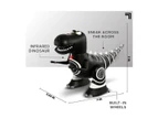 [2PCE] Aquamania Remote Controlled Dinosaur Robot, Durable Material, Built In Wheels, Multi Function IR Control, Easy To Control (Black)