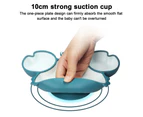 Suction Plate for Toddlers - Self Feeding Training Divided Plate Dish Bowl for Baby and Toddler-Blue