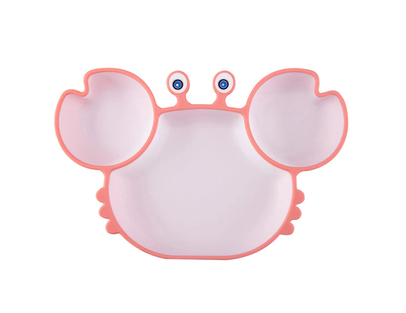 Suction Plate for Toddlers - Self Feeding Training Divided Plate Dish Bowl for Baby and Toddler-Pink