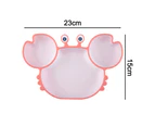 Suction Plate for Toddlers - Self Feeding Training Divided Plate Dish Bowl for Baby and Toddler-Pink