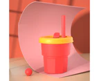 Kids And Toddler Cups - Leak-Proof Smoothie Snack Cup With Leak-Proof Plain Lid And Silicone Straw - Red