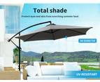 Mountview 3M Outdoor Umbrella Cantilever Cover Garden Patio Beach Umbrellas Grey