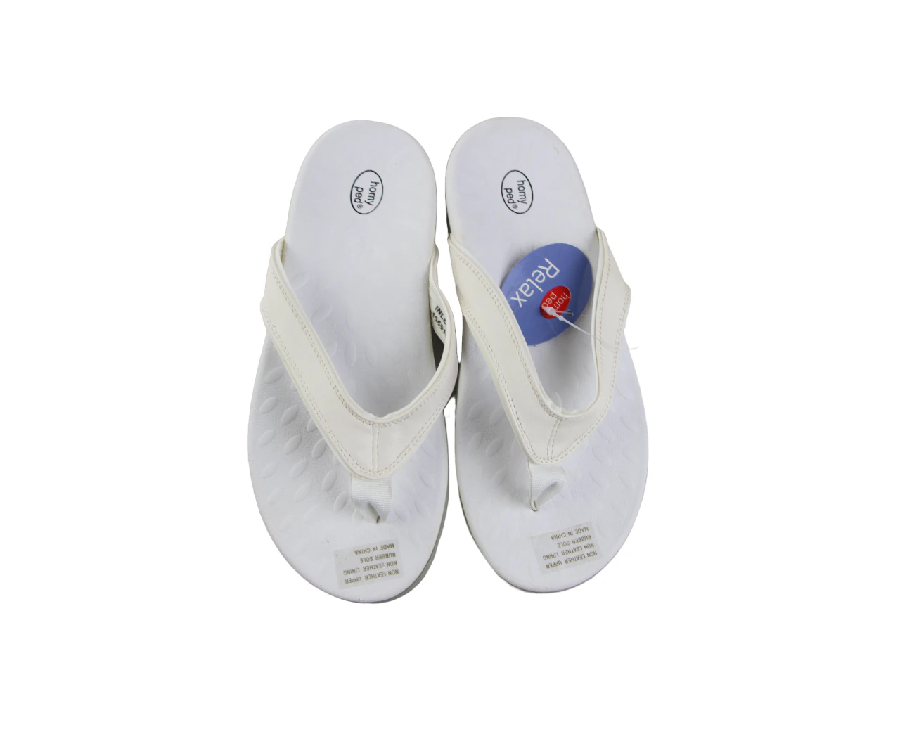 Womens Homyped Inlet White Thongs Slip On Shoes Flats - White