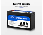 ATEM POWER 12V 9AH AGM Battery AMP Lead Acid SLA Deep Cycle Battery Dual Solar Power