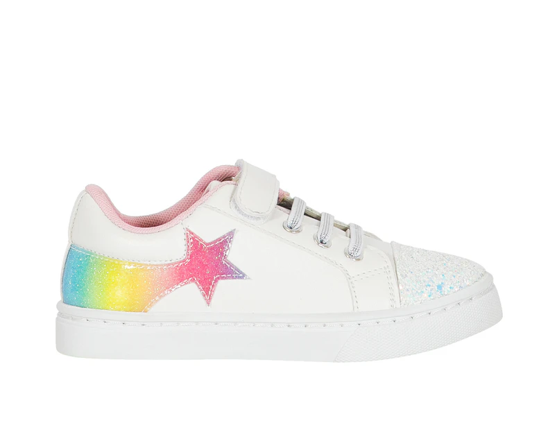 Superstar Vybe Junior Touch Fastening Sneaker Girl's - White