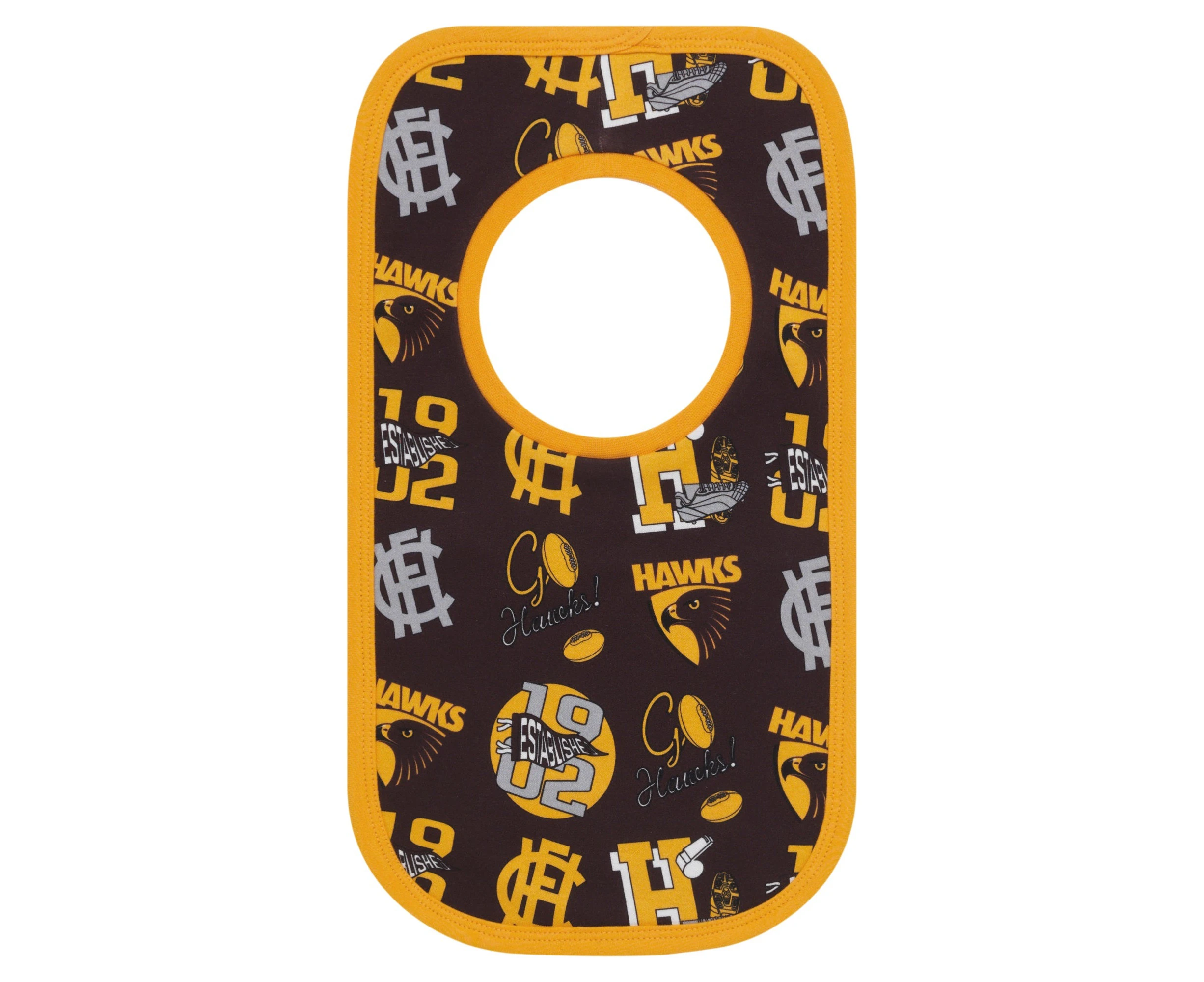 Hawthorn Hawks AFL Footy Baby Infant Toddler 2 Pack Bib Set