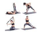 Stretch Out Strap with Stretching Exercise - Blue+gray