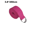 Strap for Stretching – Yoga Stretching Strap Thick Durable Cotton with Adjustable Ring - Rose red