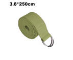 Strap for Stretching – Yoga Stretching Strap Thick Durable Cotton with Adjustable Ring - Army Green