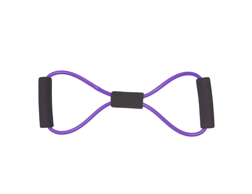 Figure 8 Exercise Stretch Bands -Arm Shoulder Back Workout Elastic String Women Light Fitness Tools - Purple