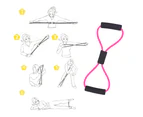 Figure 8 Exercise Stretch Bands -Arm Shoulder Back Workout Elastic String Women Light Fitness Tools - Pink