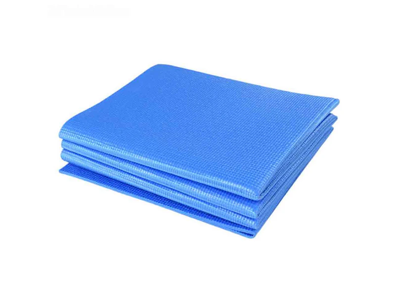 Foldable thick workout mat and yoga mat - Blue