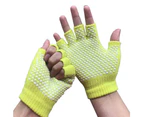 Fingerless Exercise Non Slip Yoga Pilates Gloves with Silicone Dots - Yellow