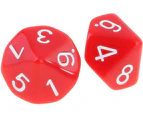 10PCS Polyhedral Dice Dice Game Dice for DND RPG Board Game Card Game Digital Dice Dungeons and Dragons Game Dice - Red