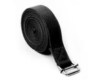 Yoga Band -Tool for Flexibility | Exercises | Yoga Belt Strap with Adjustable Metal Sliding Buckle - Black