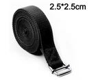 Yoga Band -Tool for Flexibility | Exercises | Yoga Belt Strap with Adjustable Metal Sliding Buckle - Black